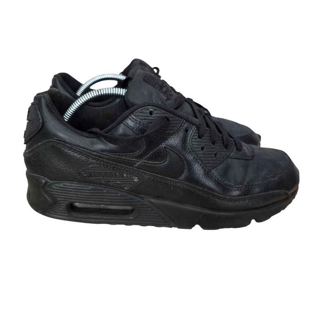 Nike Air Max 90 Sneakers Mens 10 Triple Black Leather Athletic Urban CZ5594-001